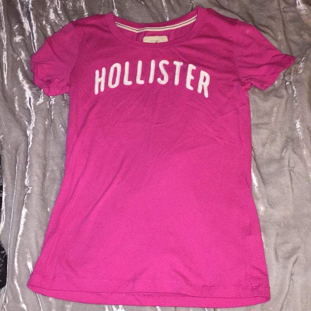 Pink hollister shirt.